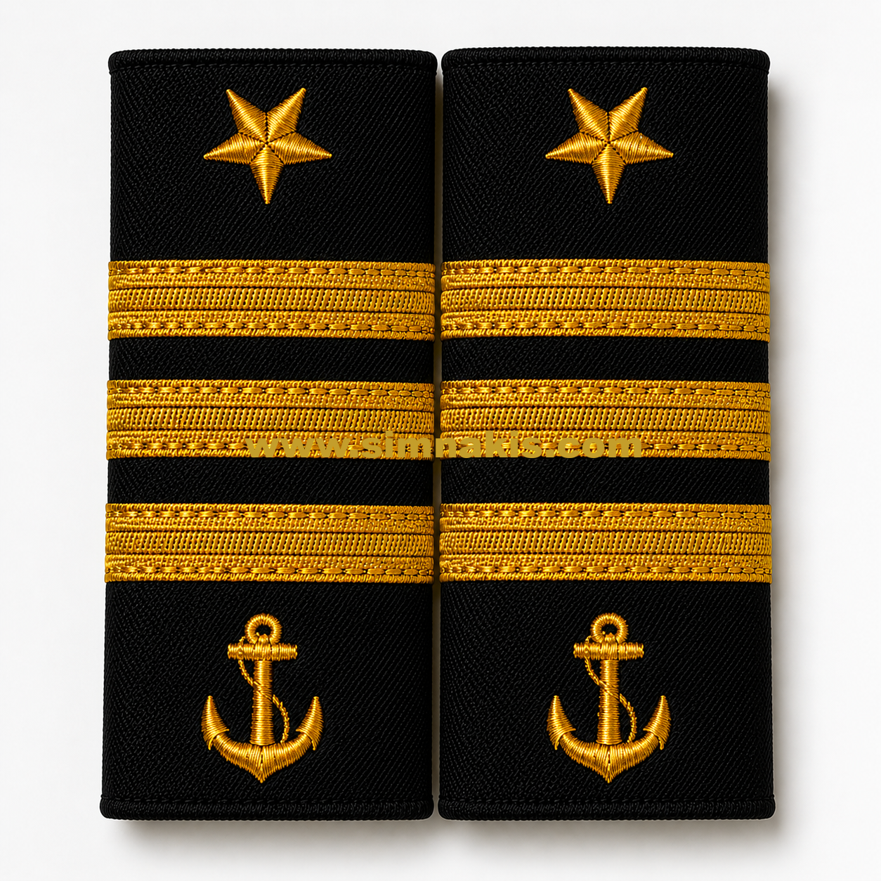ChatGPT Image 12 May 2026 20_53_18 Maritime Captain's Epaulette, Gold Embroidery, 1st Captain (First Officer / Chief Mate), 12x6 cm - Görsel 1