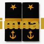 Maritime Captain's Epaulette, Gold Embroidered, 2nd Captain (Second Officer), 12x6 cm