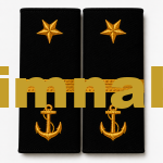 Maritime Captain's Epaulette, Gold Embroidered, 3rd Captain (Third Officer), 12x6 cm