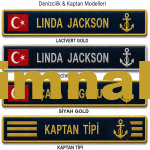 Captain Seaman Personnel Name Tag Embroidered Patch Name Tag 13x3 cm