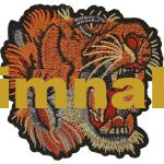 Lion Tiger Embroidered Patchwork Emblem 10x9.5 cm