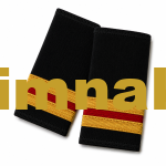 Aviation Epaulette with Gold Ribbon, Red Design, Unlicensed Technician / Aircraft Mechanic, 9x4.5 cm