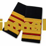 Aviation Epaulette with Gold and Silver Stripe, Red, for Chief Technician / Shift Supervisor / Lead Engineer, 9x4.5 cm