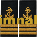 Seaman, Sailor, First Officer, Gold Color, Three-Brale Epaulets, 12x6 cm
