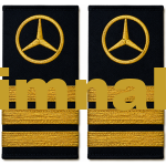 Mercedes Bus Captain's Epaulet, Gold, 1 Pair, 3 Gold Threads, 10x5 cm
