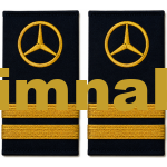 Mercedes Bus Captain's Epaulet, Gold, 1 Pair, 2 Gold Threads, 10x5 cm