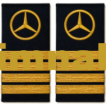 Mercedes Bus Captain's Epaulet, Gold, 1 Pair, 4 Gold Threads, 10x5 cm
