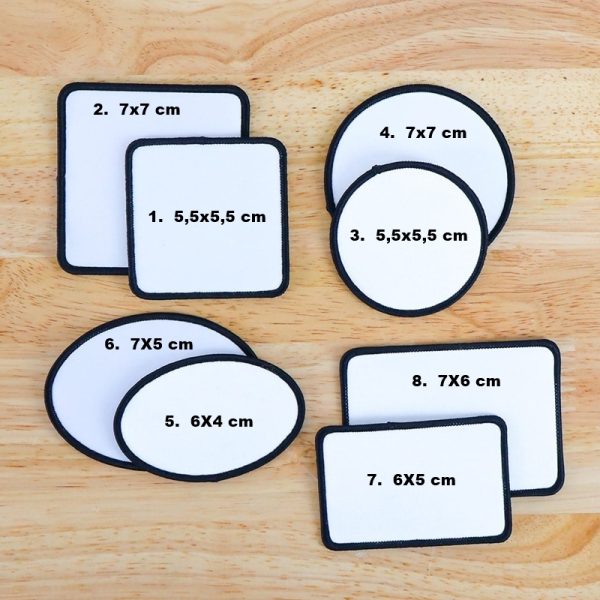 Blank emblem patches are available in various sizes and are suitable for digital and sublimation printing. - Görsel 2