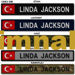 Staff Name Tag with Turkish Flag Embroidery Patchwork Name Tag 12×2.5 cm