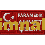 Paramedic Personnel Name Tag Embroidery Patch 10x5 cm
