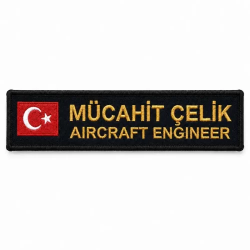 mucahit celik aircraft engineer dogal nakis isimlik 11x4 cm